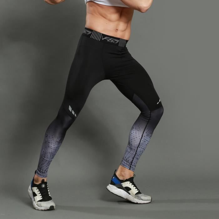 Hommes Gym La Musculation Compression Legging Collants Faire des Exercices Aptitude Un Pantalon Couche de Base Frais et Sec
