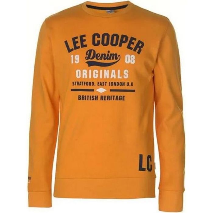 Sweat Homme Lee Cooper Originals Jaune Jaune Cdiscount Pret a Porter