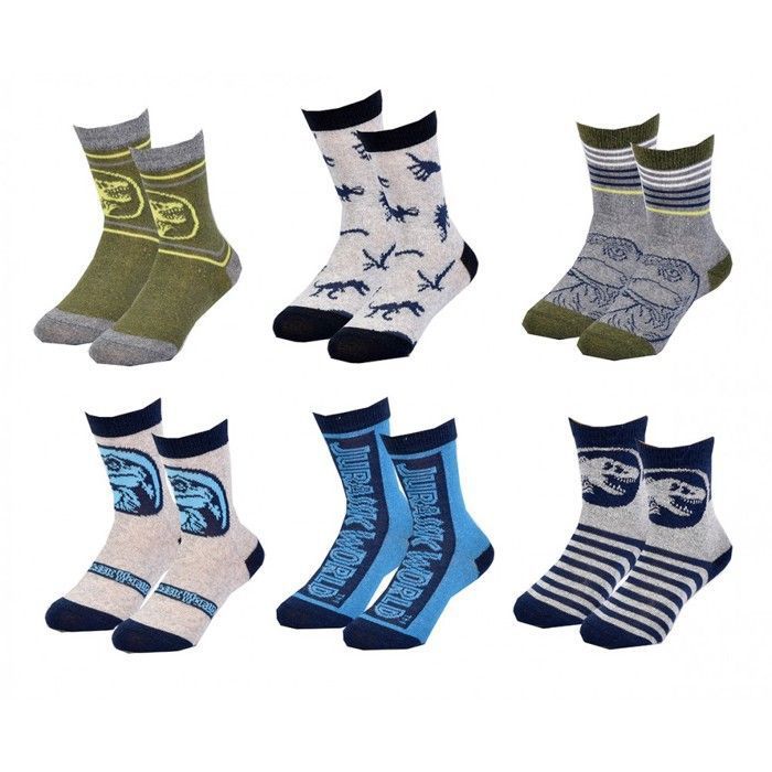 Chaussettes Enfant Jurassic World - Assortiment Fantaisie, Lots De Modèles Dino