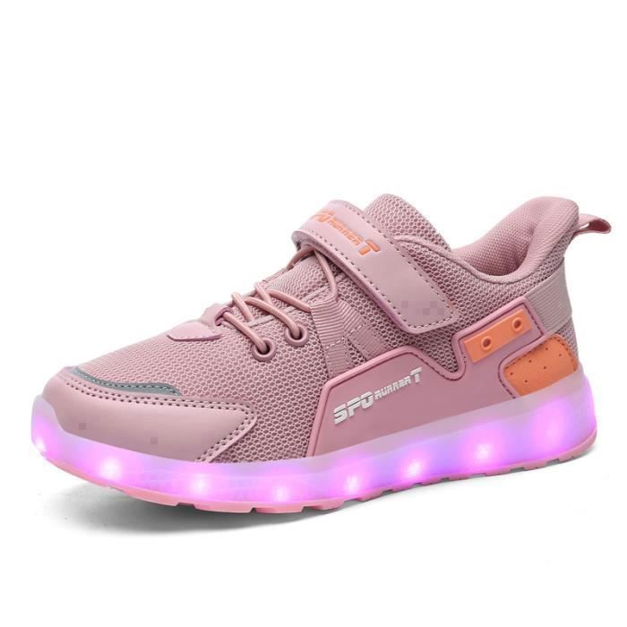 Chaussure Basket Lumineuse pour Enfant Led Shoes Rose Mixte