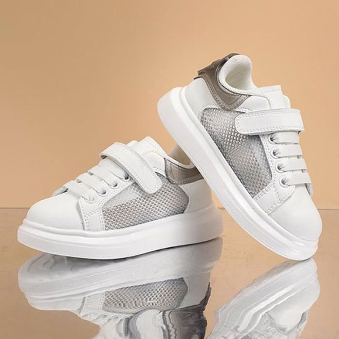 Basket Enfant Chaussures Gar on Fille Baskets Blanc Plat