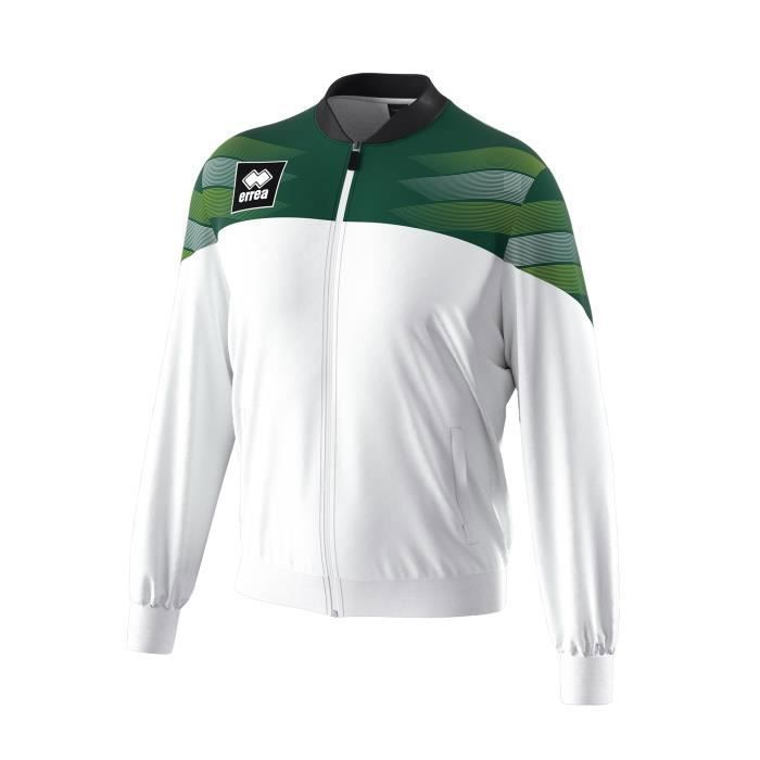 Veste de survêtement Errea Billy - Blanc/Vert - Adulte - Football - Indoor - Respirant Veste de survêtement Errea Billy - Blanc/Vert - Adulte - Football - Indoor - Respirant