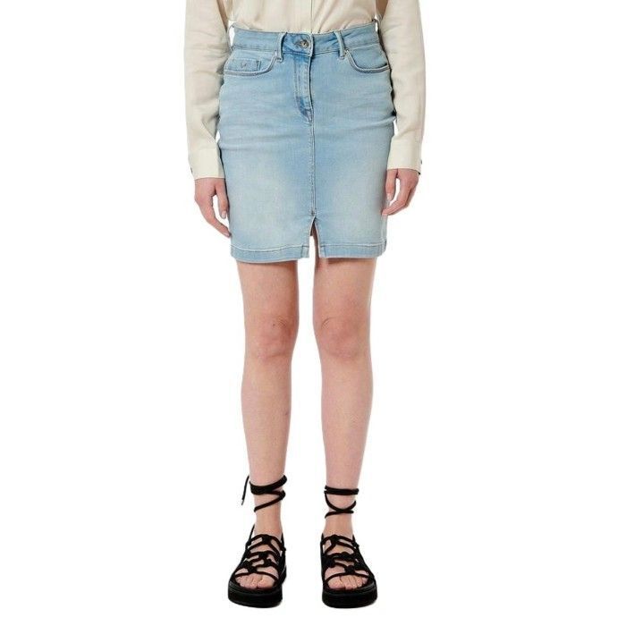 Jupe En Jean Femme Taille 10 (M) - Occasion Très Bon État, Longueur Genou, Coupe Flare
