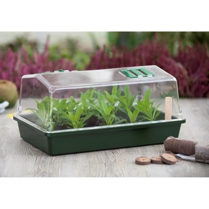 Mini serre rigide NATURE Couvercle ventilé H18x37x24 cm