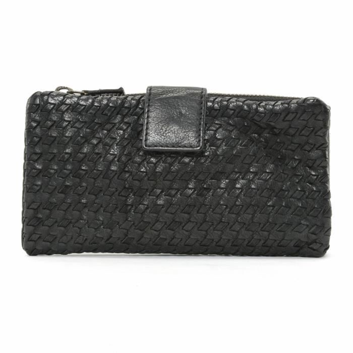 Porte-bosal Western En Cuir Brut Tressé - Artisanat Indien - Avec Accent Noir