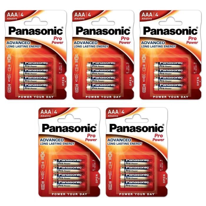 Lot de 5 Blisters Lot de 4 Piles Pro Power LR03/AAA (Micro) Alcaline ...