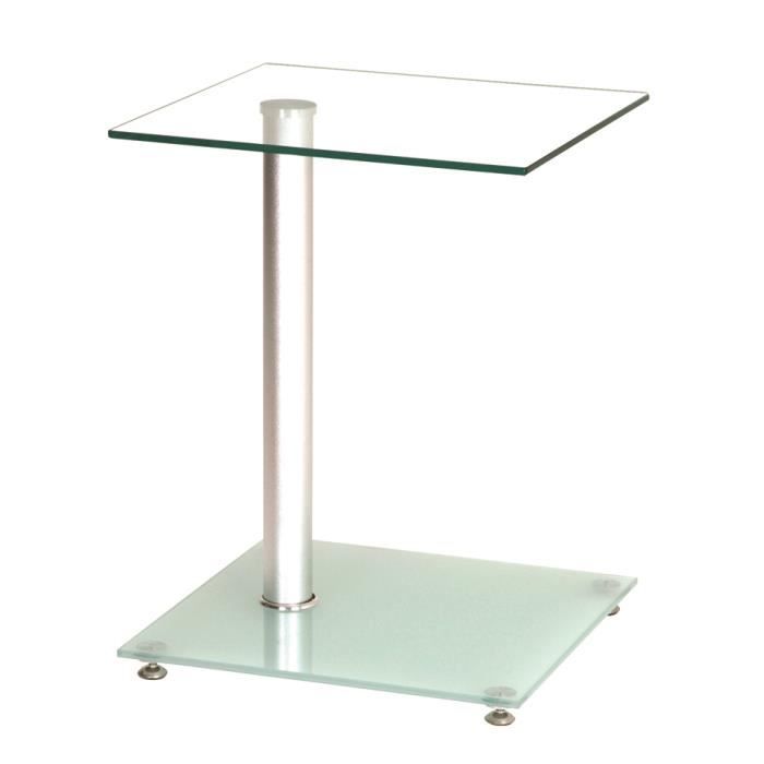 Table D'Appoint Moderne En Verre Trempé Et Métal - Design Nuage Élégant 67x56x45 Cm