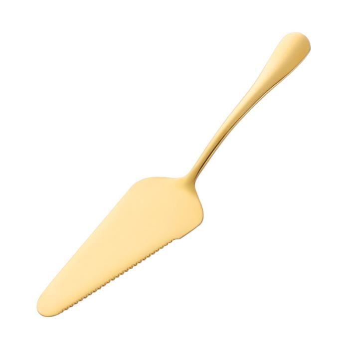 Pelle à Gâteau Dorée Dentelée - Acier Inoxydable - 22,7cm - Pour Service Pâtisserie Et Pizza