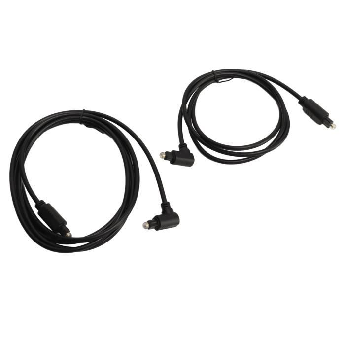 EMK Câble Audio Optique Cordon Câbles Toslink Angle Droit (Plaqué or, cable optical coudé, SPDIF à EMK Câble Audio Optique Cordon Câbles Toslink Angle Droit (Plaqué or, cable optical coudé, SPDIF à