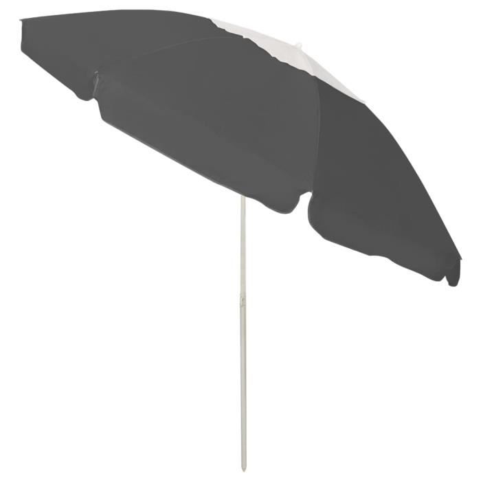 Parasol De Plage Inclinable Et Rotatif 360° – 200 à 260 Cm, Double Ventilation, Toile Imperméable