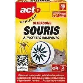Répulsif ultrasons souris insectes rampants - 45 m²