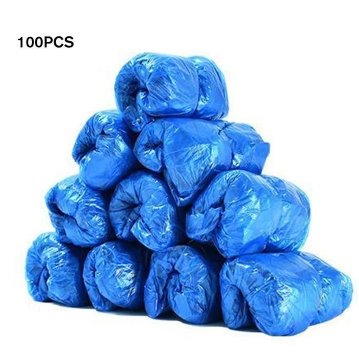 100 à 300 Couvre-Chaussures Jetables En Plastique Bleu - Protection Sol, Travaux, Médical