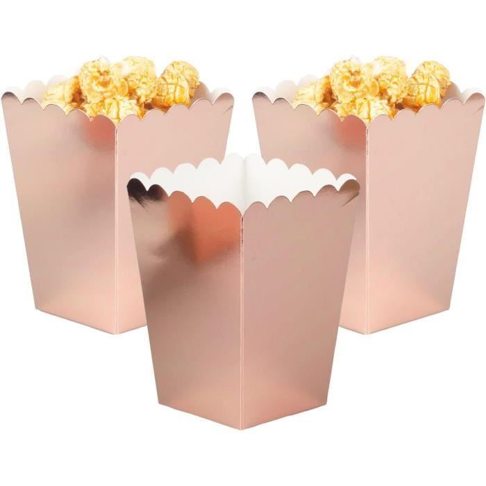 24 Mini Boîtes à Popcorn Rose Et Bleu - Idéal Gender Reveal, Fêtes Et Anniversaires