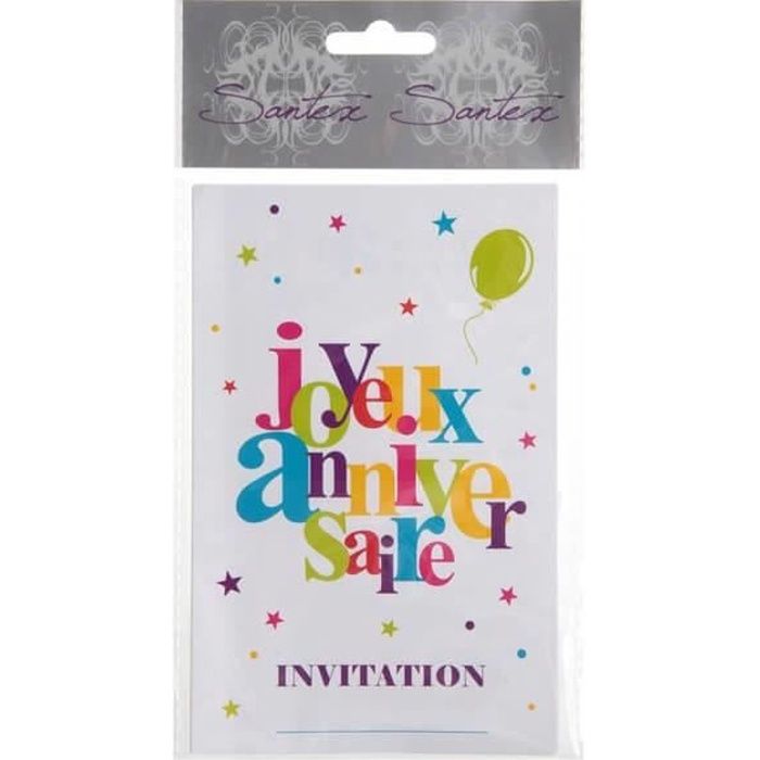 Carte Invitation Joyeux Anniversaire Festif X6 Ref 5591 Achat Vente Faire Part Invitation Carte Invitation Joyeux Ann Cdiscount Carte Invitation Joyeux Anniversaire Festif X6 Ref 5591 Achat Vente Faire Part Invitation Carte Invitation Joyeux Ann Cdiscount