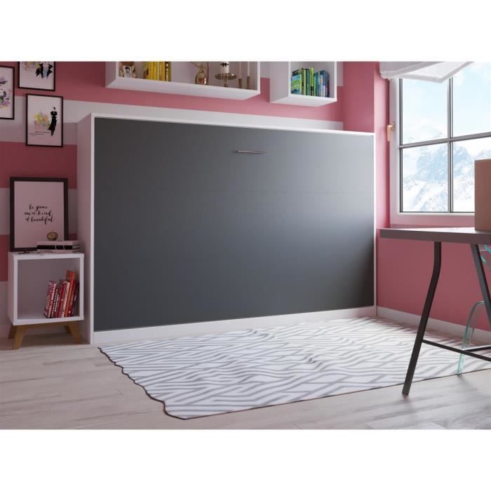 Smartbett Basic 120x200 Horizontal Blanc Anthracite Avec Ressorts