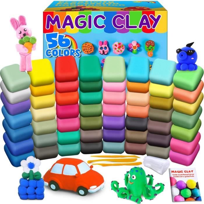 56 Pièces Set Pâte à Modeler Enfants Avec Machine à Glace - Kit Créatif 24 Couleurs Pour Enfants 2-6 Ans