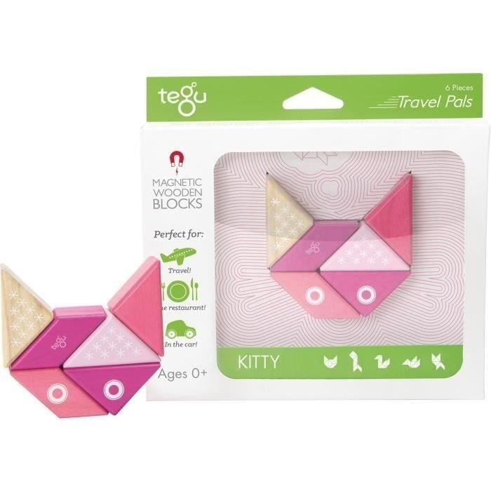 TEGU Chaton 6 pièces - Blocs de bois aimantés - Jeu de construction ...