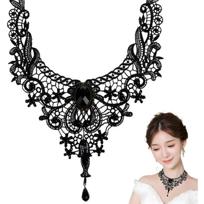 Handcess Collier Ras Du Cou En Dentelle Noir Pour Femme, Gothique, Vintage, événements Spéciaux, Expression Personnelle