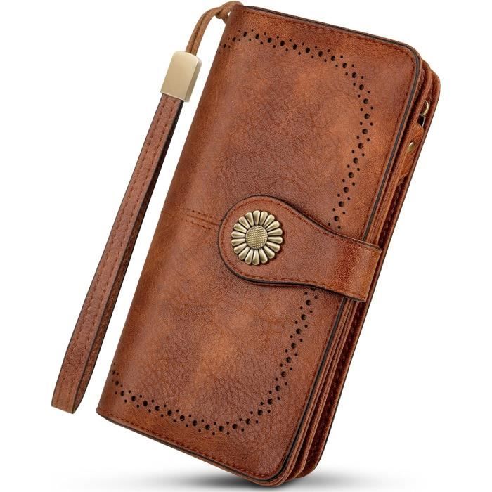 Portefeuille Grand Format Pour Femme - 18 Emplacements Cartes, Protection RFID, En Simili Cuir Bleu - Neuf Avec étiquettes