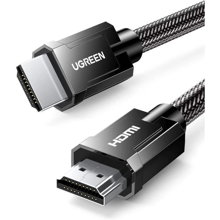 UGREEN 2M Câble HDMI 2.1 8K 60Hz 4K 120Hz High Speed 48 Gbps par Ethernet  Supporte 3D eARC HDR Dynamique VRR - Cdiscount Informatique