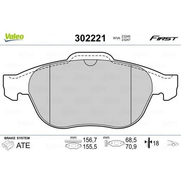 Plaquette de frein gamme first ren laguna II RR - VALEO - 302221