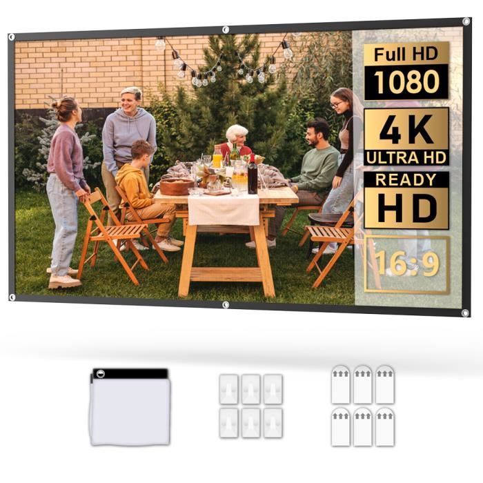 Écran De Projection WANDGU 100 Pouces 16:9 - HD 4K - Portable Pliable - Pour Intérieur/Extérieur