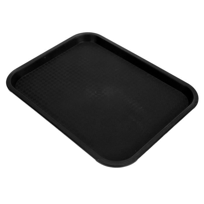 Lot De 2 Plateaux Rectangulaires Plastique Blanc Crème - 31x21x2,5cm - Pour Service, Cuisine, Restaurant, école