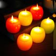 6pcs créatif led lampe de bougie électronique imitation pomme en forme de feu bougie artisanale bougie flamme bougie (couleur méla-1