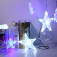 Lumière LED Etoile Noël Décoration Maison Nouvel An Fête Cadeau Excelvan 2M/7FTBlanc-Bleu Grand Etoile Fairy Rideau Lumière-1