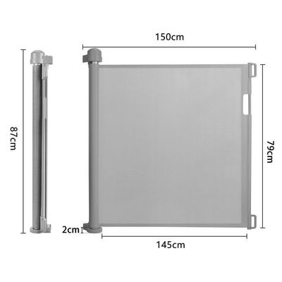 Barrière De Sécurité Enfant Rétractable 86x150cm | Pour Portes Et Escaliers | Anti-Bébé Et Chien