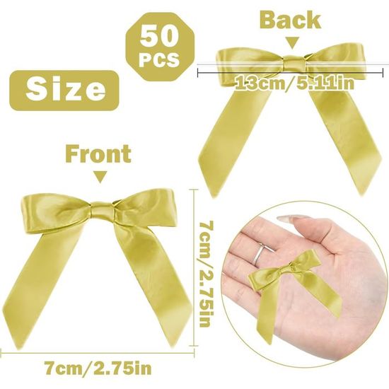 50 Pièces Mini Nœuds Ruban Satin Rouge – Parfait Pour Emballage Cadeau, Décoration Créative