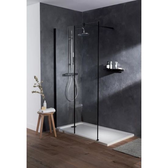 Jacob Delafon E14W100-BLV Serenity paroi de Douche Noire 100 cm Fixe Black