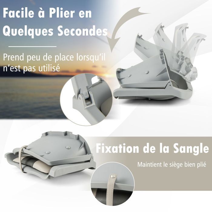 VidaXL Lot De 2 Sièges De Bateau Dossier Pliable Sans Oreiller Chaise Multicolore - Confortable Et Robuste