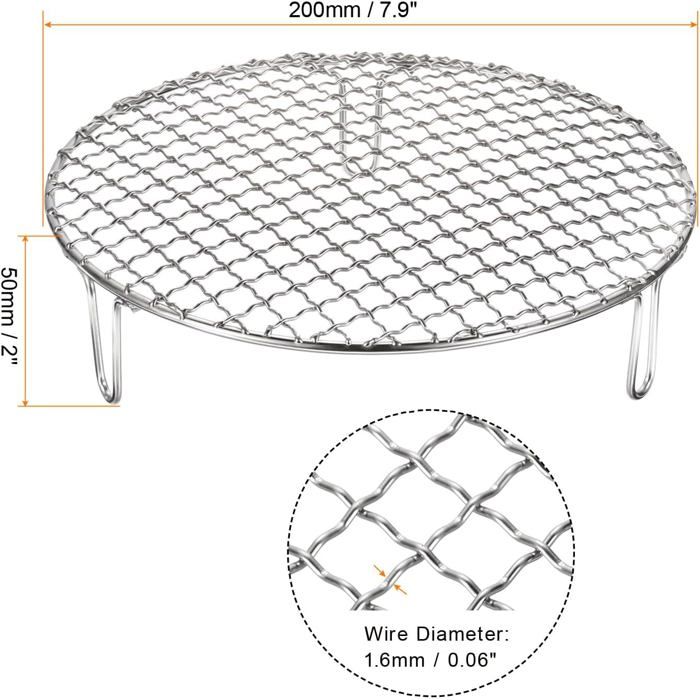 Grille De Cuisson Ronde En Acier Inoxydable 17 Cm (6.7") - Pour Camping, BBQ, Vapeur, Four - Marque Camping Moon