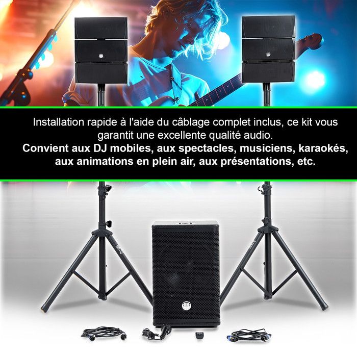 Pack Sonorisation DJ Complet BM SONIC BMS 15 SLIM BT, 1200W, Tables De Mixage Caisson 38cm Usb Bluetoothcle Usb 32g 3666638039903