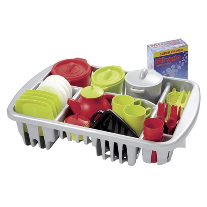Ecoiffier Grand Égouttoir Garnie 42 Accessoires – Jeu D'Imitation Cuisine – Dès 18 Mois – Fabriqué En France