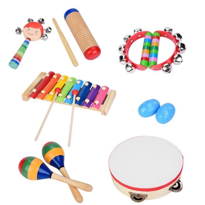 Johgee Instruments de Musique pour Enfants, 17PCS Set en Bois Percussion  pour Bébé, Cadeau pour Bébé : : Instruments de musique et Sono