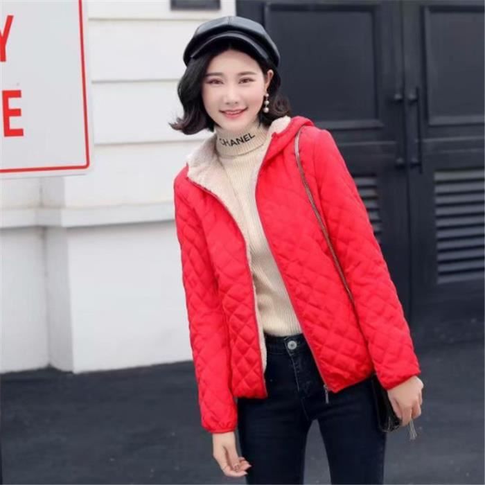 DOUDOUNE Femme Hiver Nouvelle Mode Plus velours Confortable