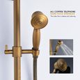 Auralum° Colonne de Douche Design Antique | Ensemble de Douche en Bronze Classique | Avec Mitigeur Carré-2