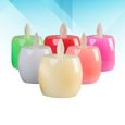 6pcs créatif led lampe de bougie électronique imitation pomme en forme de feu bougie artisanale bougie flamme bougie (couleur méla-2