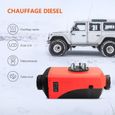Chauffage 12V 8KW Air Diesel Heater Réchauffeur d'air Diesel- L 39 x P 14.5 x H 14.5-Diesel Nouveau Télécommande Rouge-2
