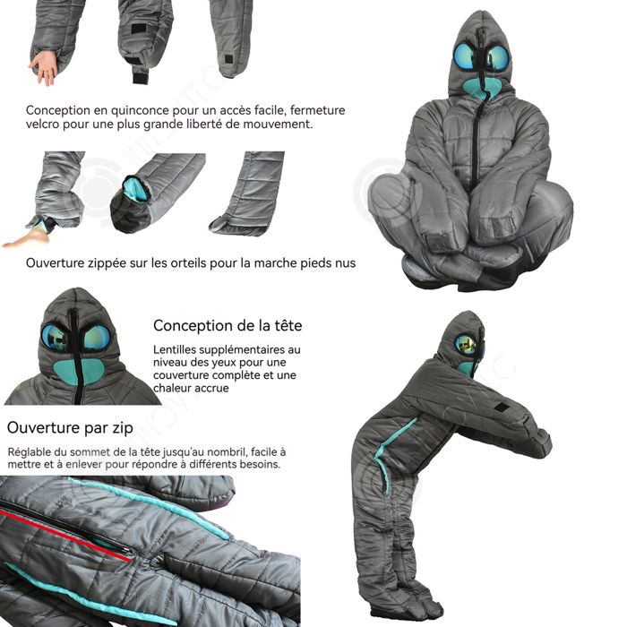 Sac de Couchage d'Urgence, Couverture Thermique Ultralégère Imperméable en Mylar pour Survie, pour Camping Randonnée Activités d'Aventure en Plein Air