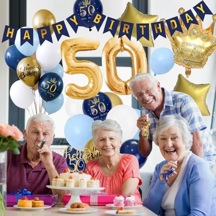 Décorations De Plafond Pour 50 Ans - 10 Tourbillons Suspendus Noir Et Doré Avec Découpes