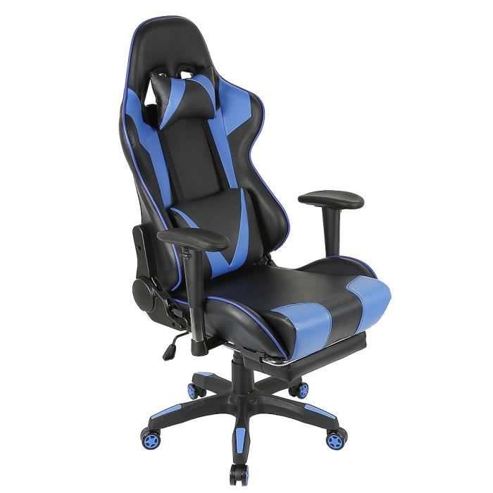 Chaise Gaming Alfordson - Bureau Ergonomique Réglable, Design Racing, Confort Longue Durée (Bleu, 150 Kg Max) - 7
