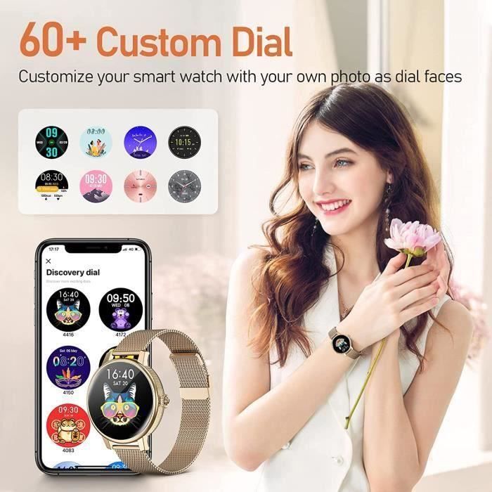 Montre Connectée pour Femmes Bracelet Sport iOs Android Bluetooth