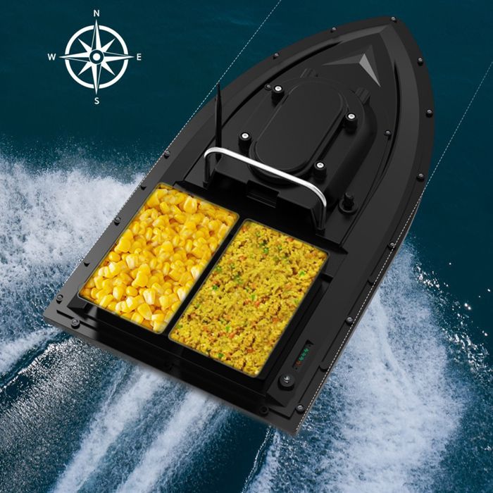 Bateau Rc Pêche 600m Bateau Appât Télécommandé Avec GPS | Double Moteur