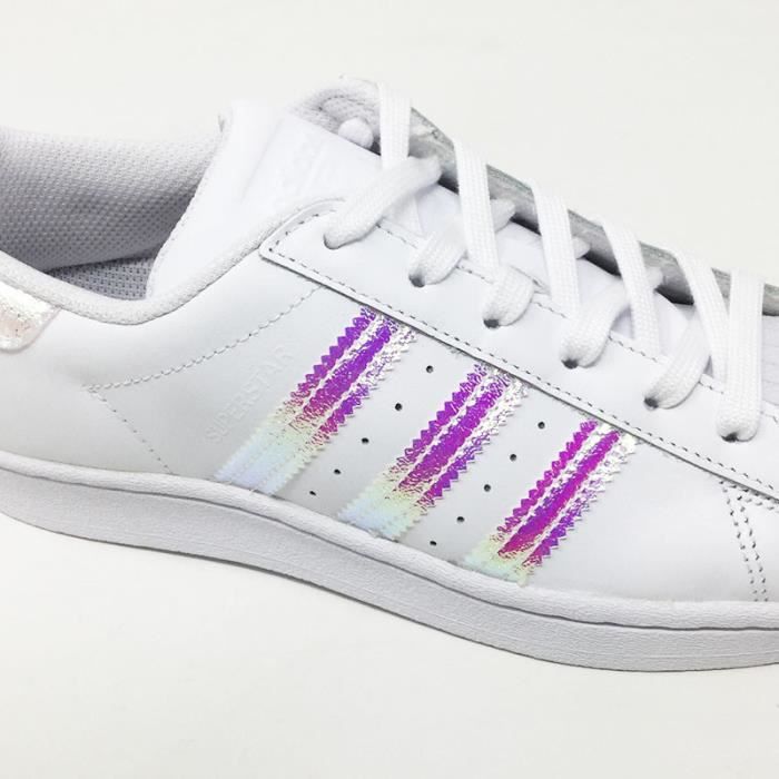 Basket ball Adidas Superstar Junior Blanc Cuir Respirant Cdiscount Sport
