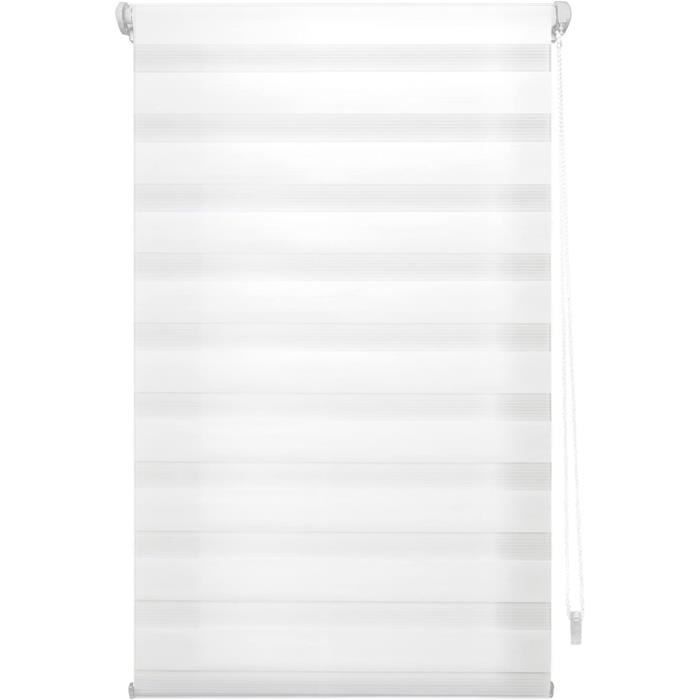 Store Enrouleur Blindecor Jour/Nuit - 62x180cm, Blanc Cassé - Fixation Sans Percage - Régulation Lumière