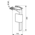 Robinet flotteur WC servo-valve à alimentation latérale Wirquin F90 - Blanc-3