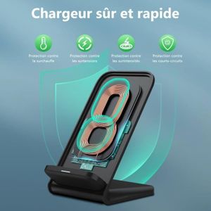 Support De Chargeur Sans Fil Blanc 30 W, Station De Charge Rapide
